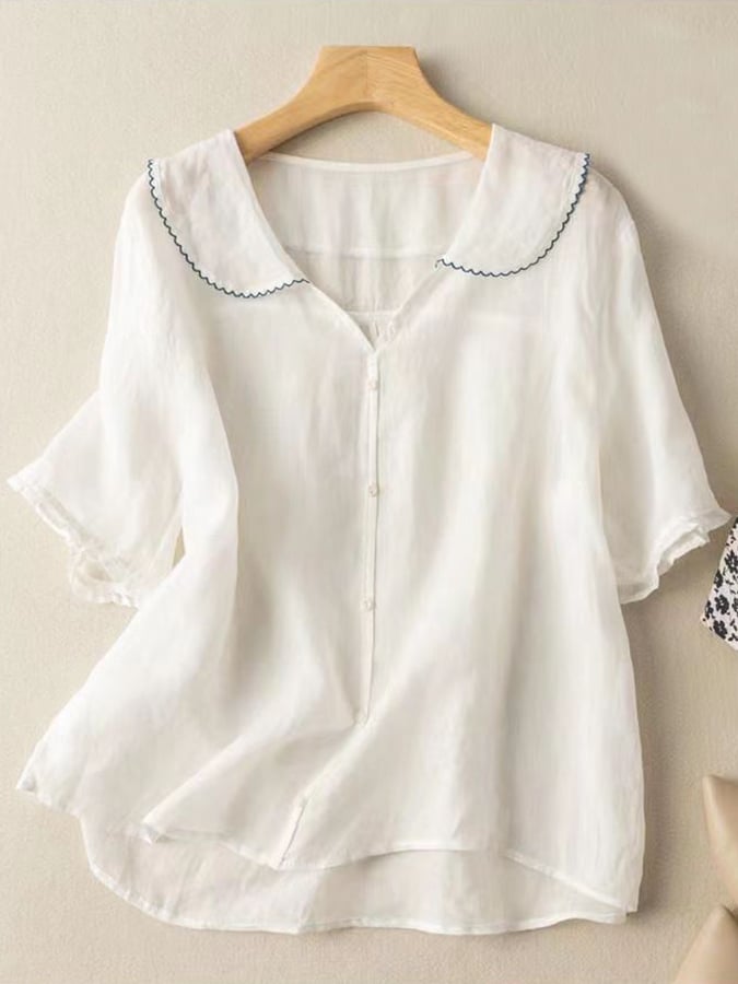 Perla | Elegante Kurzbluse – Retro-Stil und zarte Details