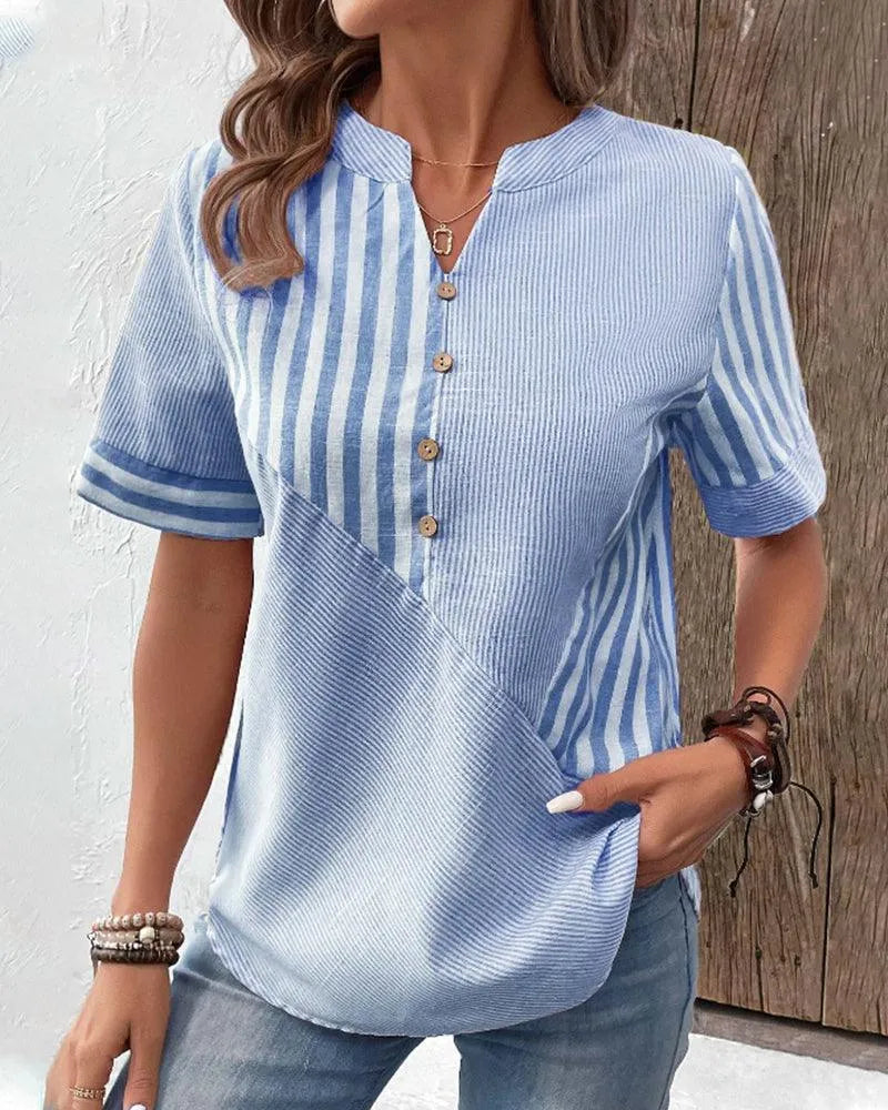 Esther | Women's Blouse – Trendy Stripes and Comfortable Fit