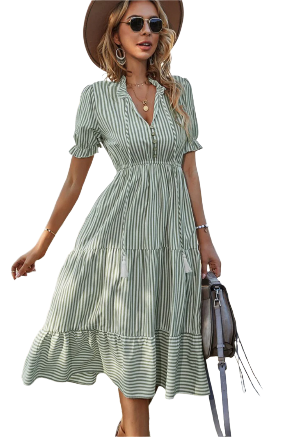 Freja | Robe Bohème Chic à Rayures