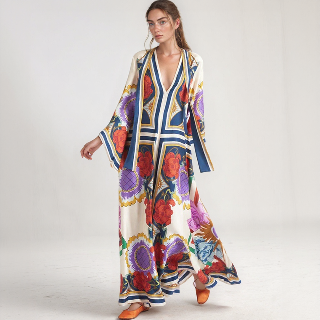 Djamila | Maxi Kaftan Boheme Kjole – Afslappet Og Flydende Elegance