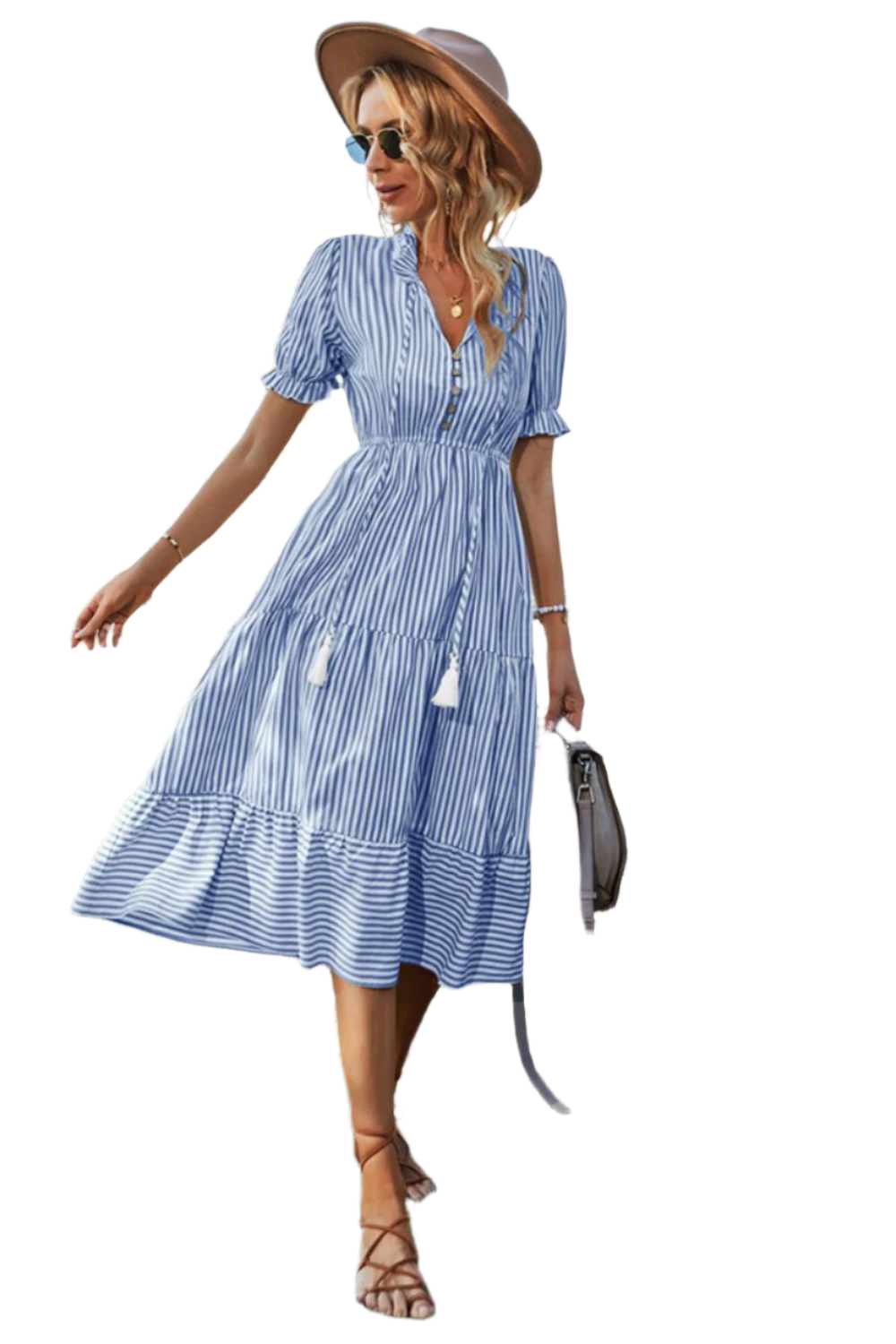 Freja | Robe Bohème Chic à Rayures