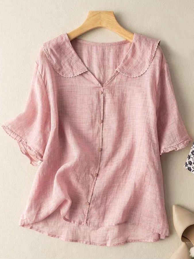 Perla | Elegante Kurzbluse – Retro-Stil und zarte Details