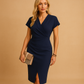 Marthe | Robe Midi Féminine À Col V Croisé