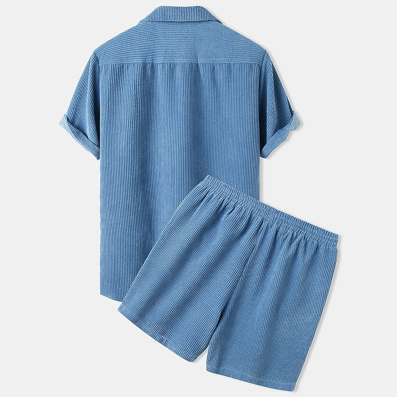 Emirhan | Herren Hemd und Shorts Set mit Textur 