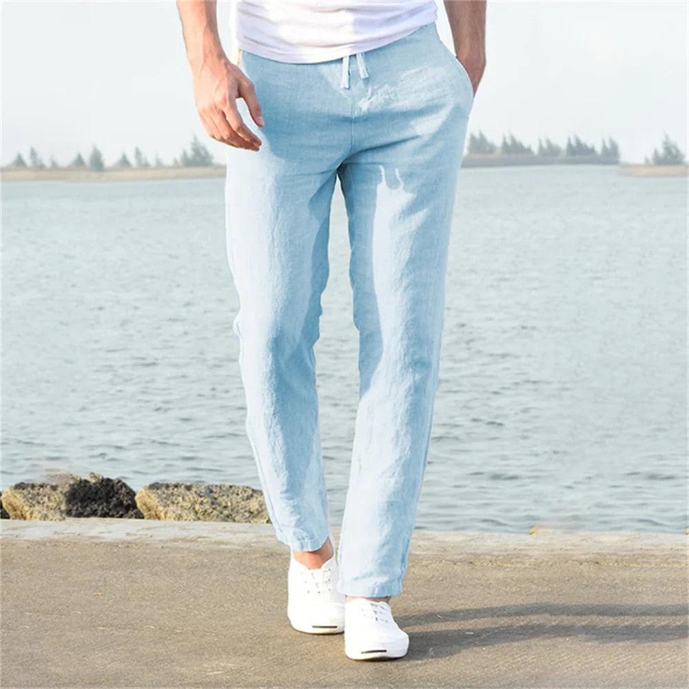 Walid | Long and Lightweight Pants with Elastic Waist 