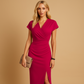 Marthe | Robe Midi Féminine À Col V Croisé