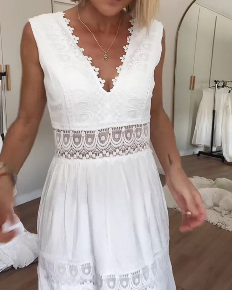 Aliénor | Długa Sukienka Boho – Głęboki Dekolt i Lekkość 