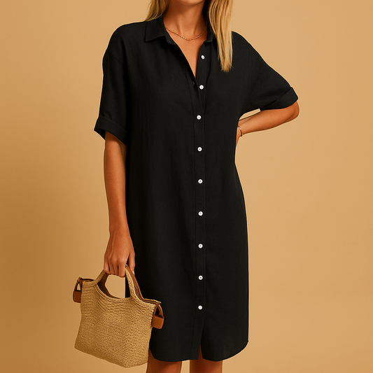 Héloïse | Long Short Sleeve Shirt Dress 