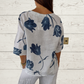 Jeanne | Elegant Blomstret Bluse – Sentral Knapping Og Korte Ermer 