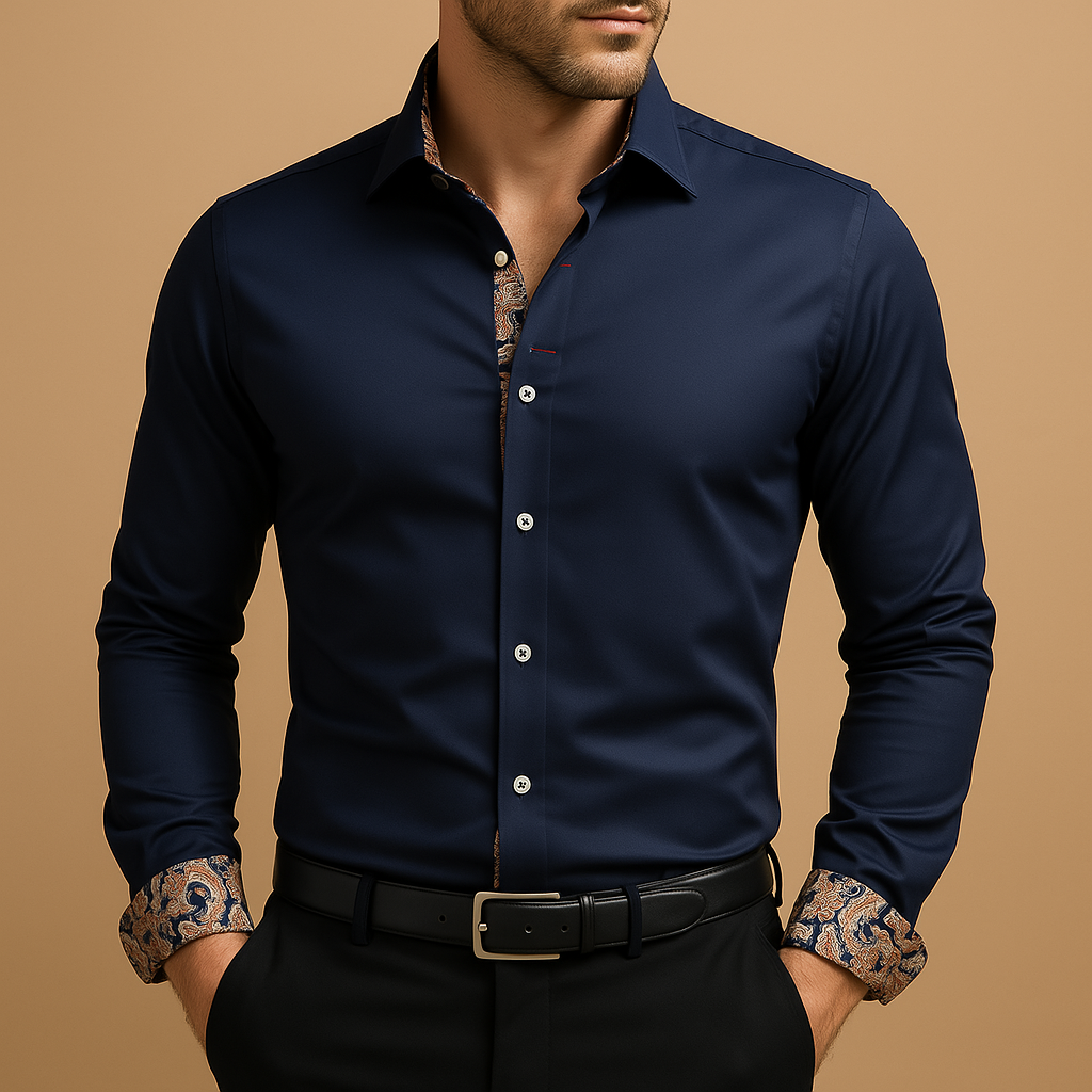 Loïc | Chemise Ajustée À Manches Longues Avec Col Structuré