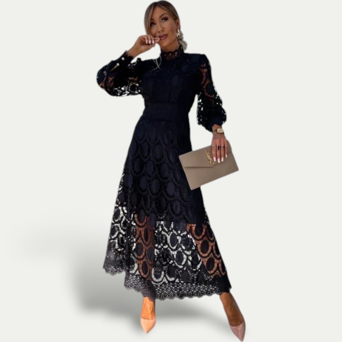 Sabrine | Midi Sukienka Wyrafinowana – Klasyczna Elegancja i Wyrafinowany Styl 