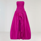 Anita | Long Dress Flared – Straight Neckline and Voluminous Hem 