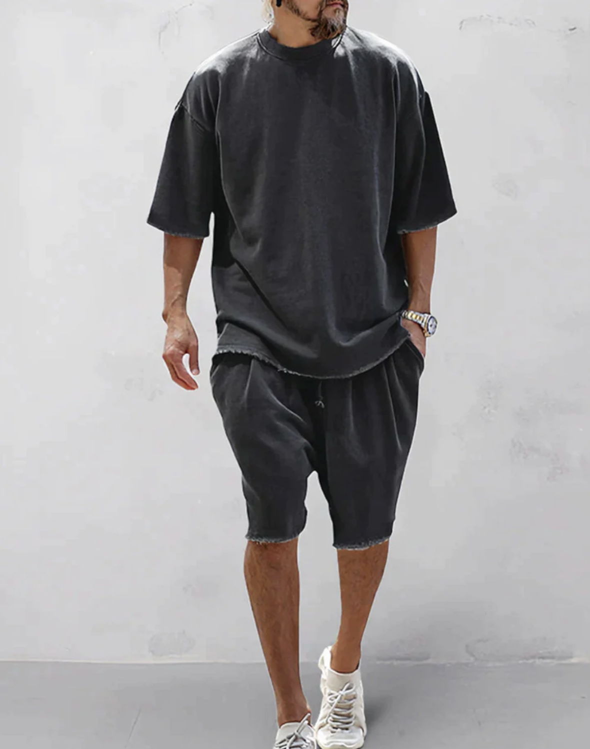 Adrien|Set Oversized T-Shirt en Short voor een Comfortabele en Stijlvolle Look 