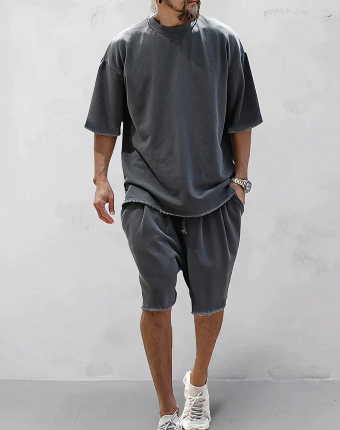 Adrien|Set Oversized T-Shirt en Short voor een Comfortabele en Stijlvolle Look 