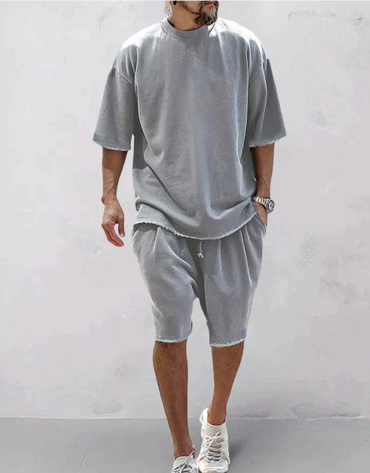 Adrien|Set Oversized T-Shirt en Short voor een Comfortabele en Stijlvolle Look 