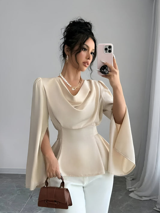 Lou | Bluse Elegant Med Splittede Ærmer 