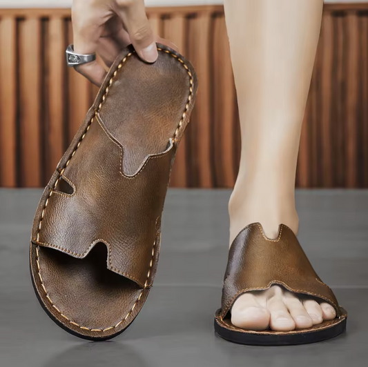 Lucas|Leren Sandalen Comfortabel Voor Zorgeloos Lichte Wandeling 